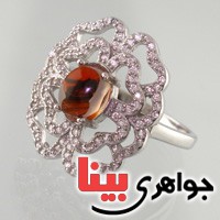 انگشتر عقیق یمنی شجری رودیوم خاص زنانه _کد:17779