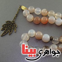 تسبیح عقیق شجری هندی 33 دانه ای درشت بسیار عالی _کد:17794