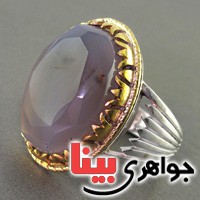 انگشتر عقیق یمنی کبود درشت مردانه با تراش خاص بسیار زیبا _کد:2680
