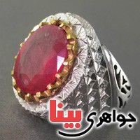 انگشتر یاقوت سرخ فاخر درشت مردانه _کد:2688