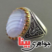 انگشتر عقیق سلیمانی مردانه بسیار عالی _کد:17825