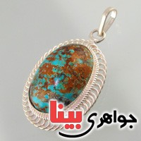 گردنبند فیروزه نیشابوری شجری  زیبا و تک _کد:2694