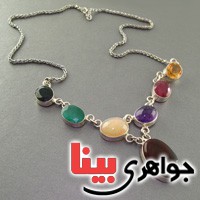گردنبند چند جواهر  سفارشی با سنگ های دلخواه شما _کد:17858