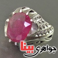 انگشتر یاقوت سرخ فاخر بسیار عالی مردانه درشت _کد:2697