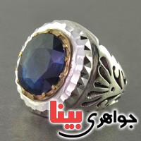 انگشتر یاقوت کبود بسیار عالی درشت مردانه فاخر _کد:2707