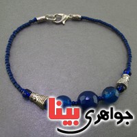 دستبند جید آبی تراش دار خوشرنگ بسیار عالی _کد:17983