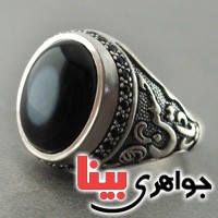 انگشتر عقیق باباقوری با طرح رکاب یا حسین _کد:17989