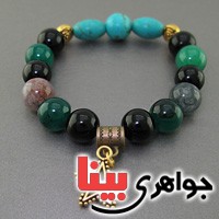 دستبند چند جواهر جید،فیروزه و ... درشت دستبند چند جواهر جید،فیروزه و ... درشت