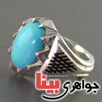 انگشتر فیروزه نیشابوری فاخر مردانه درشت  سبک قدیمی _کد:2714