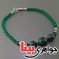 دستبند عقیق خزه ای  بسیارخوشرنگ _کد:18018