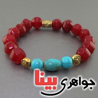 دستبند فیروزه و جید درشت بسیار زیبا _کد:18021