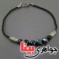 دستبند عقیق سیاه (اونیکس) تراشدار بسیار زیبا _کد:18027