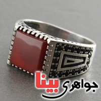 انگشتر عقیق قرمز مردانه مدل میکرو _کد:18030
