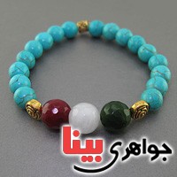 دستبند چند جواهر کوارتز ، یشم و ... درشت زیبا _کد:18036