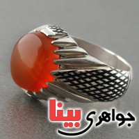انگشتر عقیق یمنی دامله سبک قدیمی مردانه