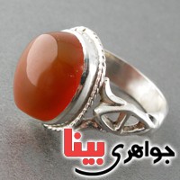 انگشتر عقیق یمنی سبک قدیمی مردانه  موکل دار _کد:18066