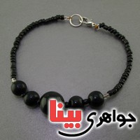 دستبند عقیق سیاه (اونیکس) زیبا _کد:18065