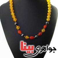 سینه ریز چند جواهر حدید ، عقیق زرد و عقیق سرخ درشت بسیار زیبا _کد:18079