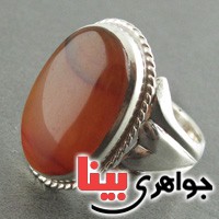 انگشتر عقیق یمنی موکل دار سبک قدیمی درشت مردانه _کد:2724
