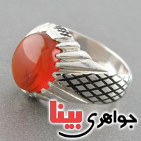 انگشتر عقیق یمنی شجری منظره ای مردانه سبک قدیمی _کد:2726