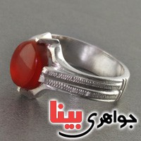 انگشتر عقیق یمنی مردانه سبک قدیمی _کد:2730