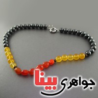 سینه ریز چند جواهر حدید ، عقیق زرد و عقیق سرخ خوشرنگ _کد:18111