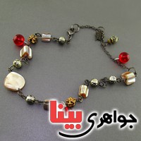 خلخال چند جواهر یاقوت سرخ و صدف زیبا و خاص _کد:18116