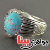 انگشتر فیروزه نیشابوری مردانه سبک قدیمی _کد:2732