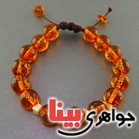دستبند چند جواهر کهربا و عقیق نباتی بسیار زیبا _کد:18129