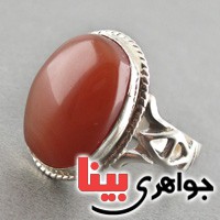 انگشتر عقیق یمنی سبک قدیمی مردانه با حرز امام جواد _کد:2734
