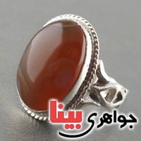 انگشتر عقیق یمنی موکل دار دامله سبک قدیمی درشت همراه با حرز امام جواد
