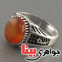 انگشتر عقیق یمنی مردانه خوشرنگ مدل میکرو _کد:18154