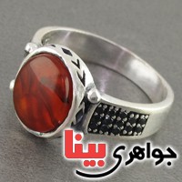 انگشتر عقیق یمنی مردانه مدل میکرو بسیار خوش نقش _کد:18156