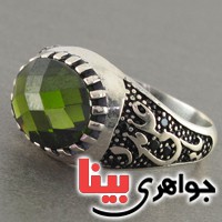 انگشتر نقره میکرو مردانه مدل زبرجد  _کد:18158