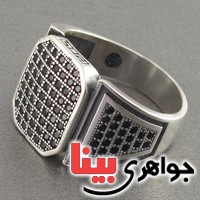 انگشتر عقیق سیاه (اونیکس) میکروستینگ مردانه _کد:18168