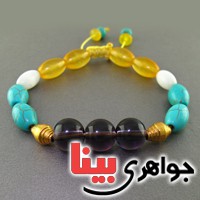 دستبند چند جواهر فیروزه ، چشم گربه و ... _کد:18180