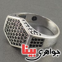 انگشتر عقیق سیاه (اونیکس) میکروستینگ مردانه _کد:18182