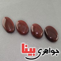 نگین انگشتر عقیق یمنی جگری عالی سایز متوسط چهار عددی _کد:18195