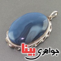 گردنبند عقیق یمنی کبود درشت فاخر _کد:2747