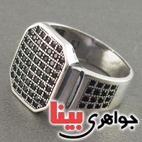 انگشتر عقیق سیاه (اونیکس) میکروستینگ مردانه _کد:18199