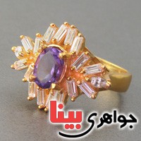انگشتر آمتیست زنانه درشت و فاخر مجلسی انگشتر آمتیست زنانه درشت و فاخر مجلسی
