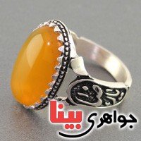 انگشتر عقیق شرف الشمس مردانه عالی و خوشرنگ _کد:18218