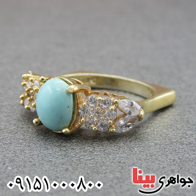 انگشتر فیروزه نیشابوری زنانه مجلسی _کد:18220
