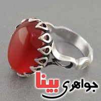 انگشتر عقیق قرمز خوشرنگ عالی _کد:18227