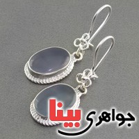 گوشواره عقیق یمنی کبود زنانه سفارشی زیبا _کد:18235