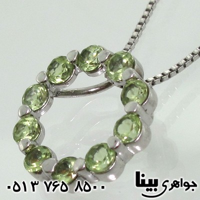 گردنبند زبرجد دایره ای دور نگین