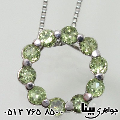 گردنبند زبرجد دایره ای دور نگین