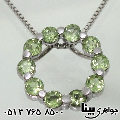 گردنبند زبرجد دایره ای دور نگین