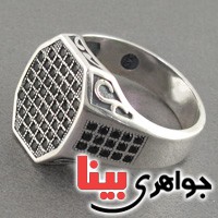 انگشتر عقیق سیاه (اونیکس) میکروستینگ مردانه _کد:18244
