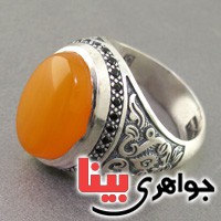 انگشتر عقیق شرف الشمس سیاه قلم میکرو بسیار عالی _کد:18259